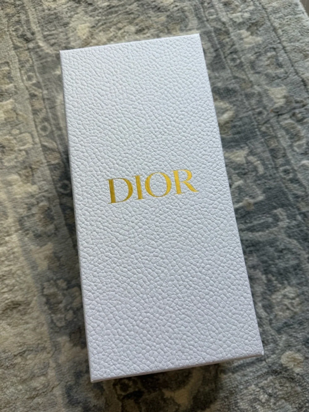 Dior White Leather Water Bottle Sleeve with Gold Hardware
